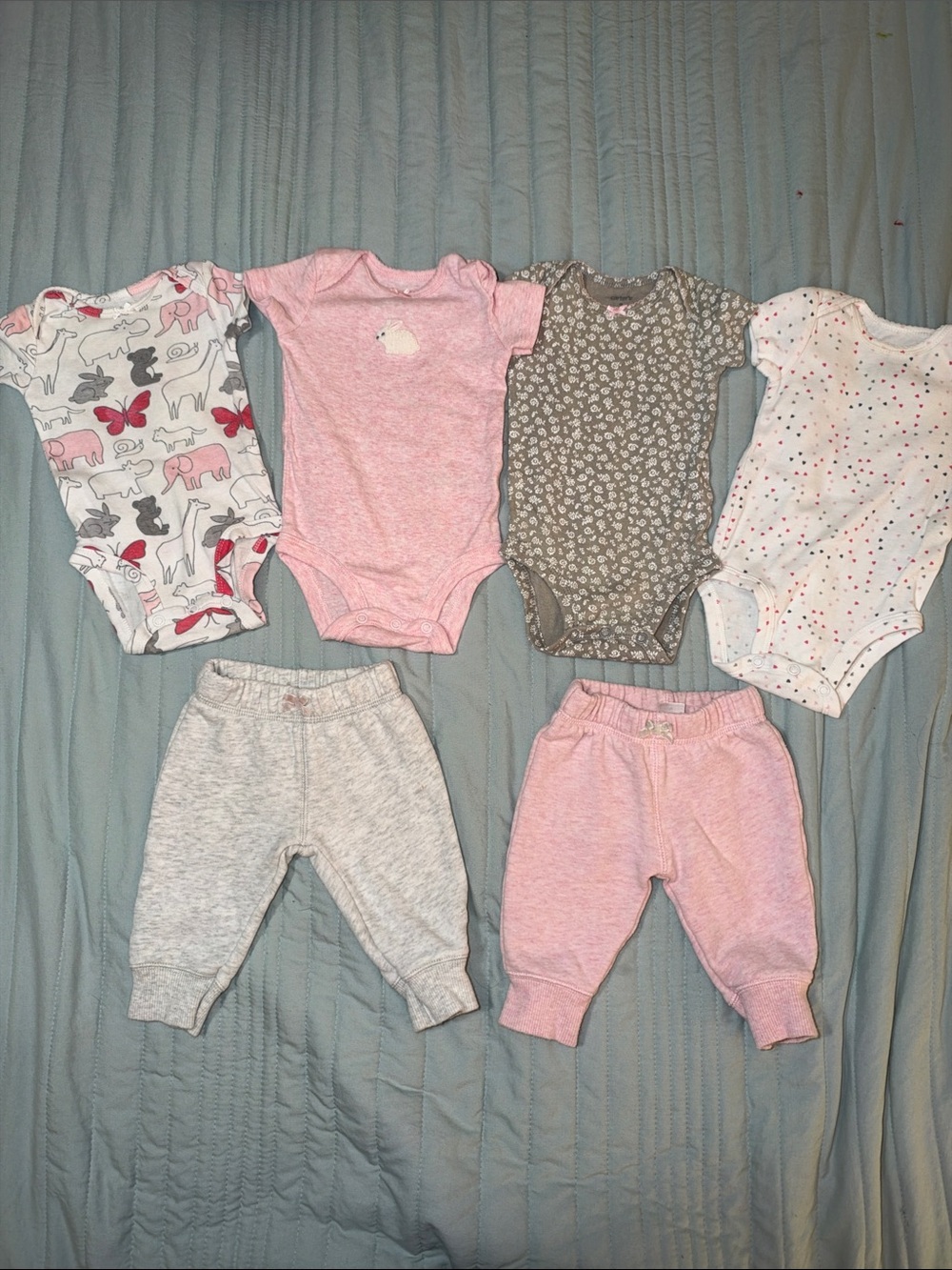 6 Piece Coordinating Onesie and Sweatpants Set